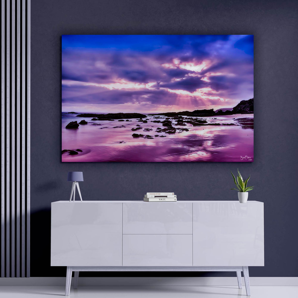 Purple Rays - An Artistic Beach Scene