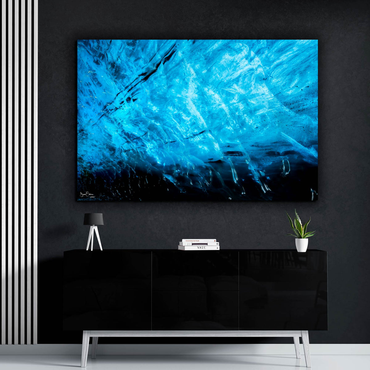 Large-Abstract-Wall-Art-Print-Blue-Frozen-Ice-minimalist