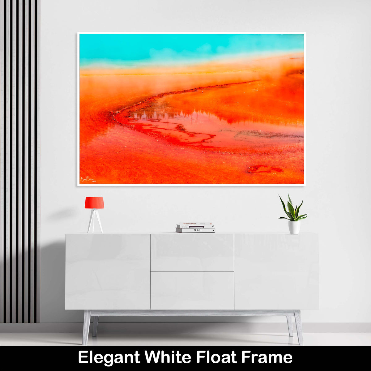 Luxury-Colorful-Abstract-Wall-Art-Print-Orange-Yellowstone-White-Float-Frame
