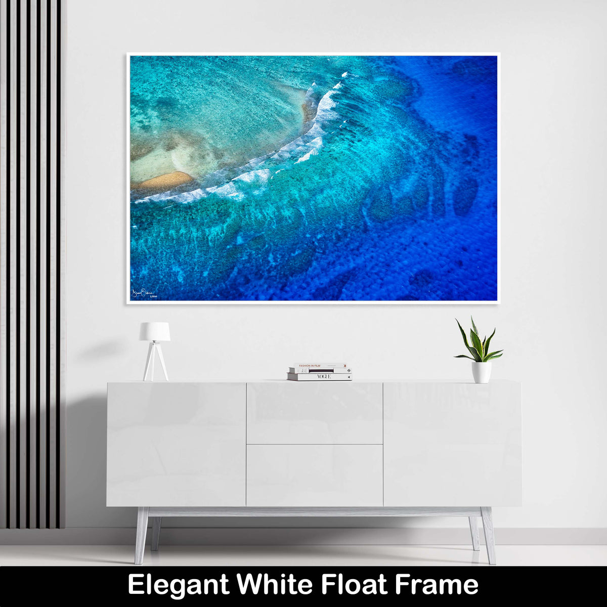 Ocean-Blue-Float Frame Acrylic-Wall-Art-Print-Coral-Reef
