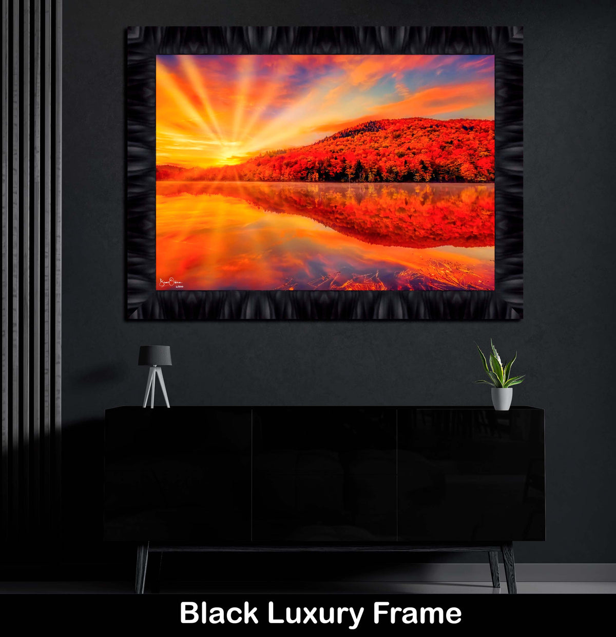 Orange-Sunset-Autumn-Luxury-Framed-Wall-Art-Print-Fall-Colors-Lake-Sunrise