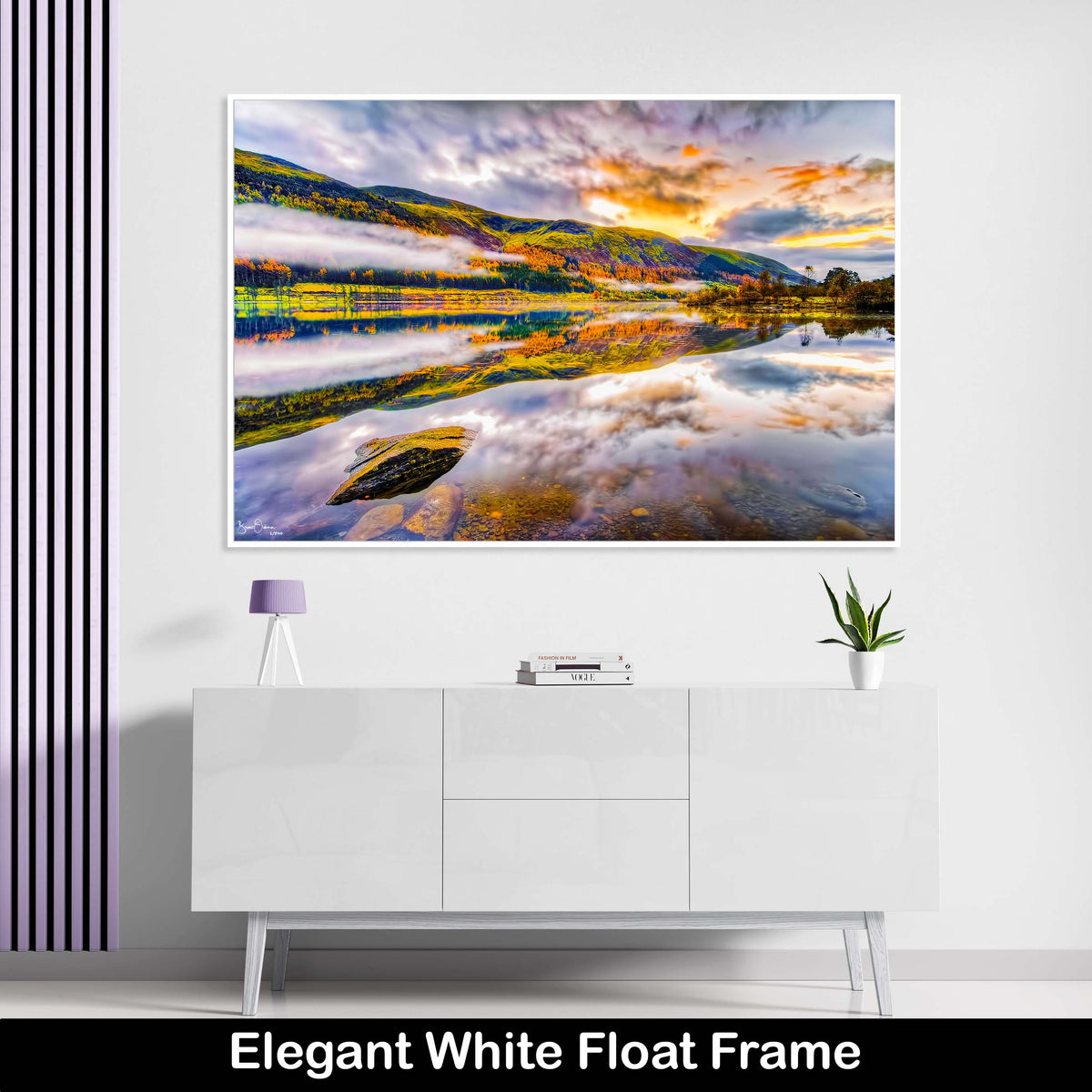 Purple-Luxury-Wall-Art-Print-Fall-Fine-Art-for-Sale-Lake-Reflection-Float-Frame