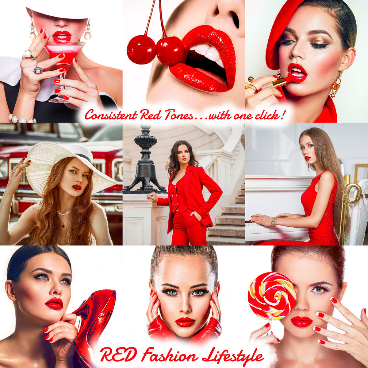 12 Red Fashion Presets