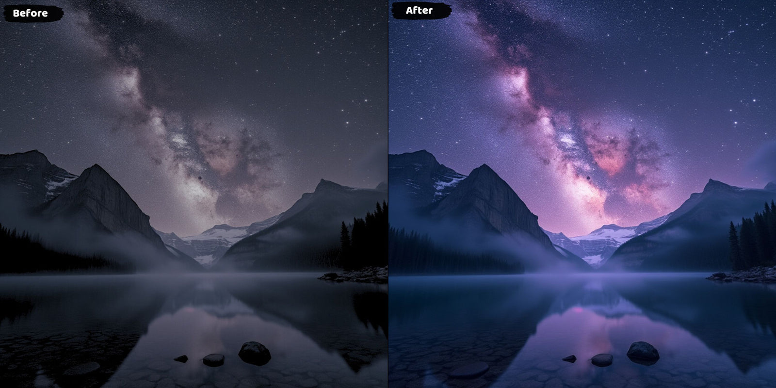 Milky Way Astrophotography: Before and After Lightroom Preset Enhancement