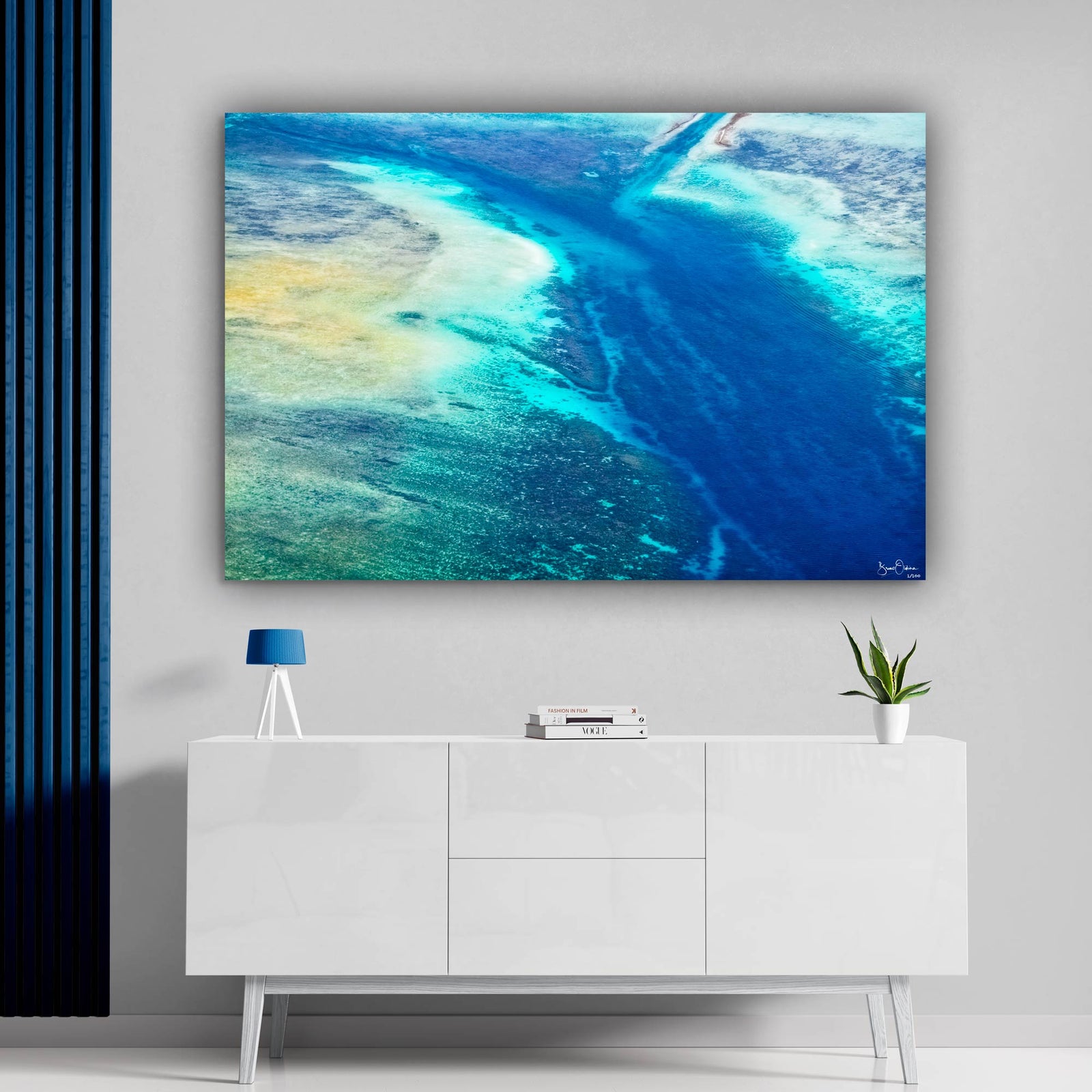 Abstract-Wall-Art-Print-Ocean-Blue-Artwork-Coral-Reef