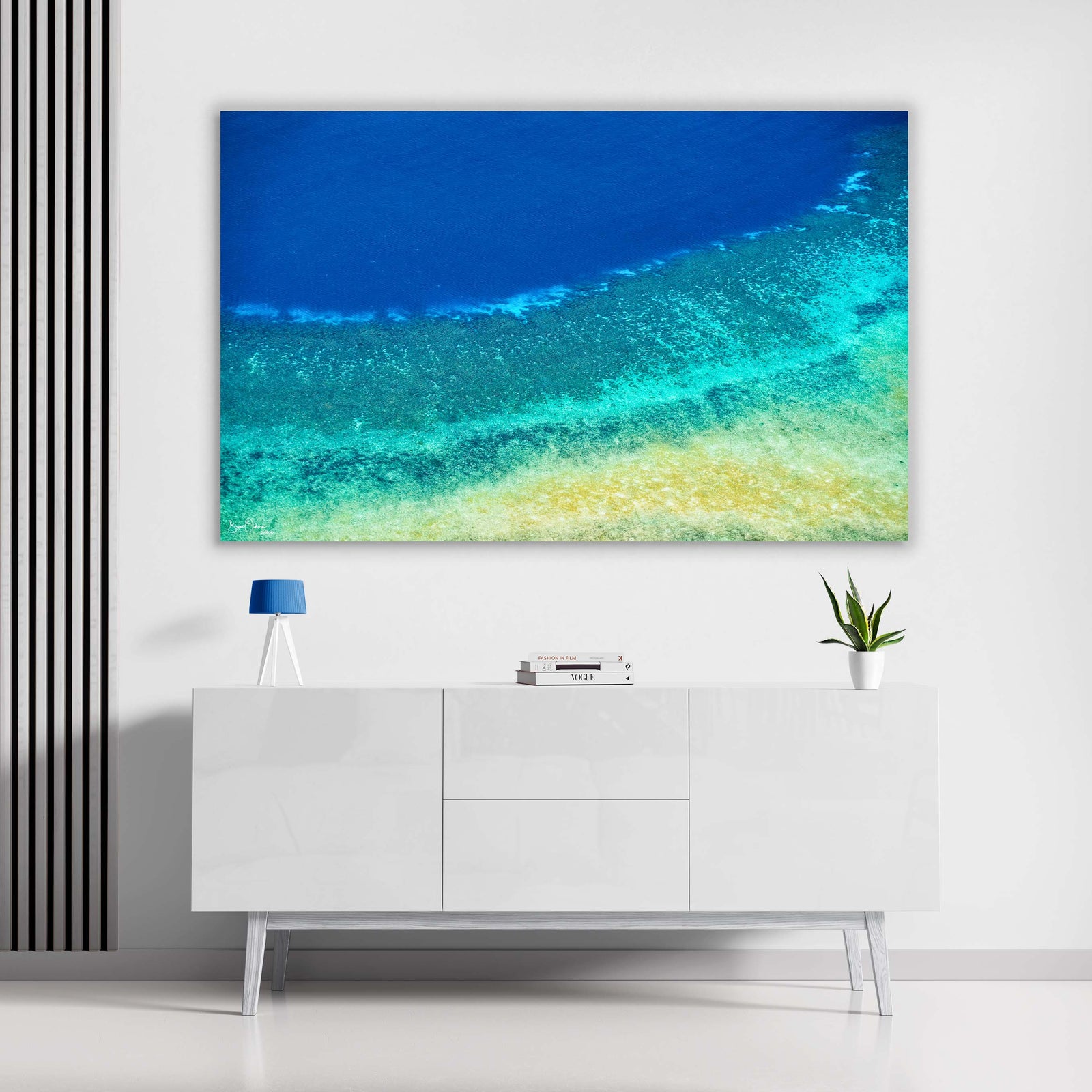 Abstract Luxury Wall Art Print Colorful Pattern Blue Yellow Turquoise1