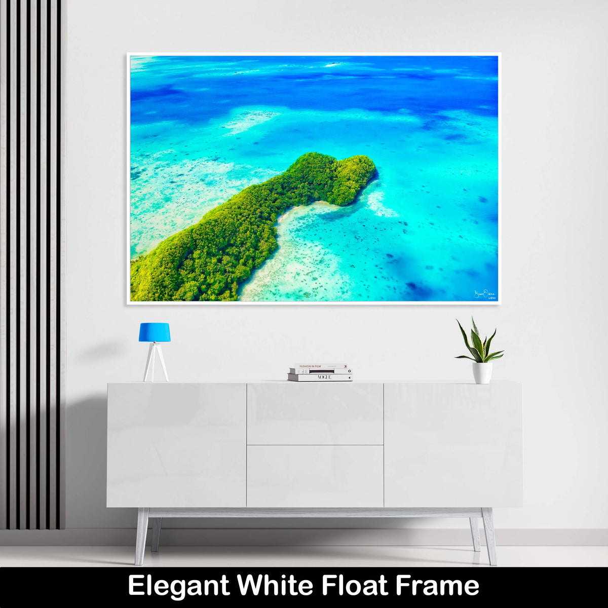 Aqua-Turquoise-Blue-White-Float-Frame-Luxury-Wall-Art-Print-Tropical-Beach