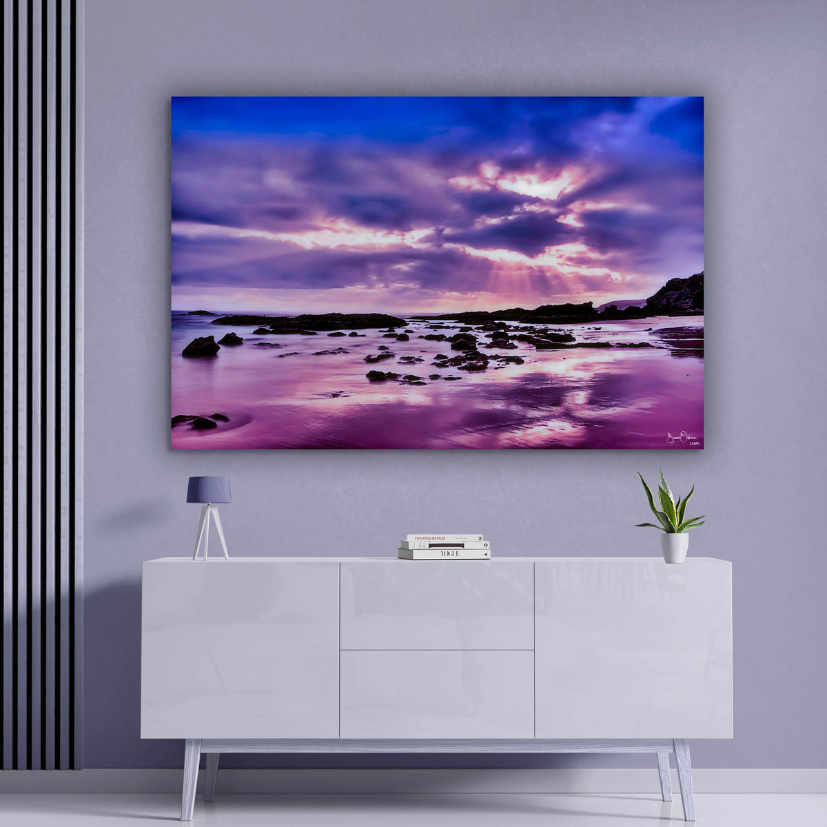 Purple Rays - An Artistic Beach Scene