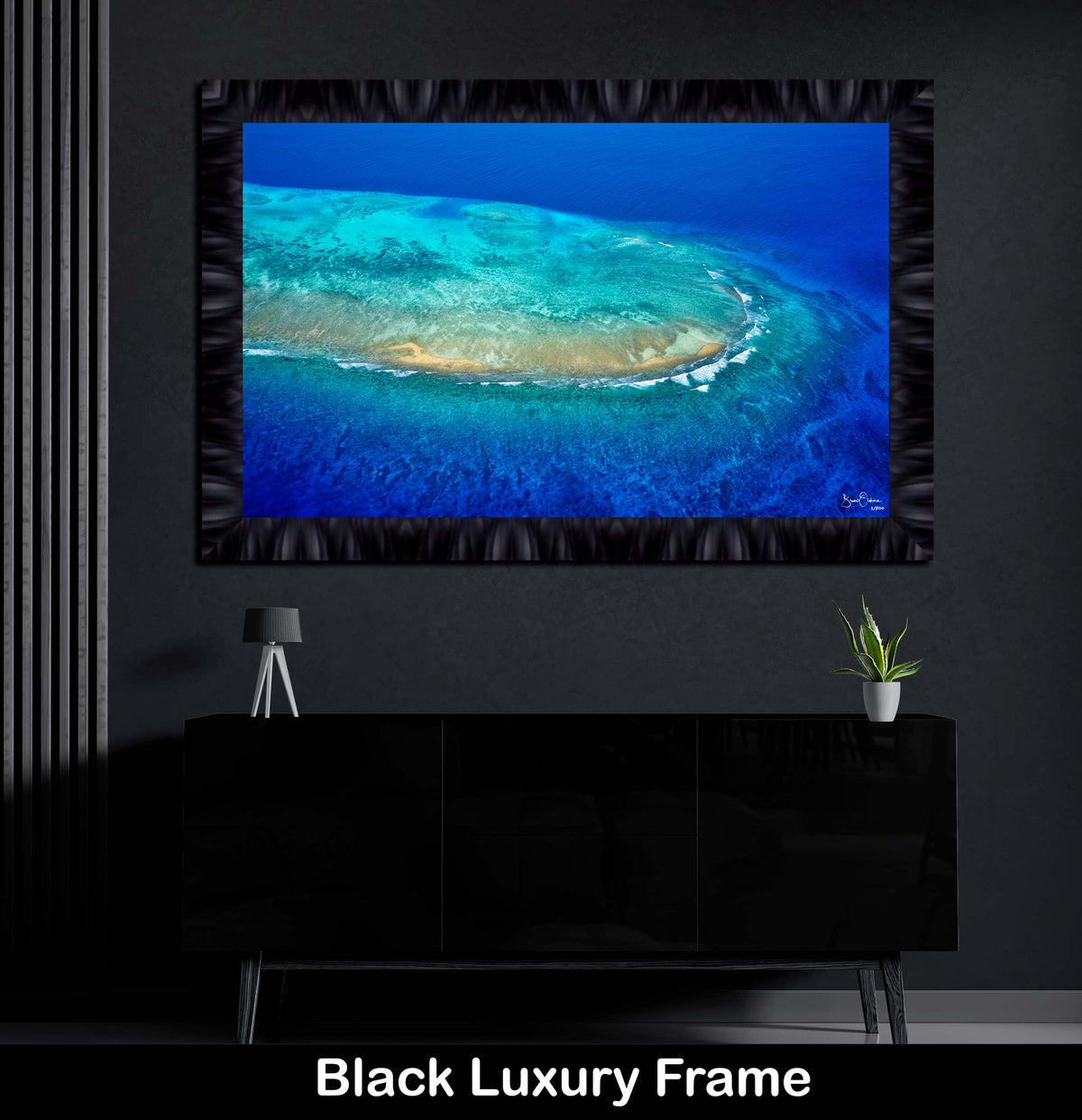 Blue Ocean Large Framed Wall Art Print Coral Reef Artwork