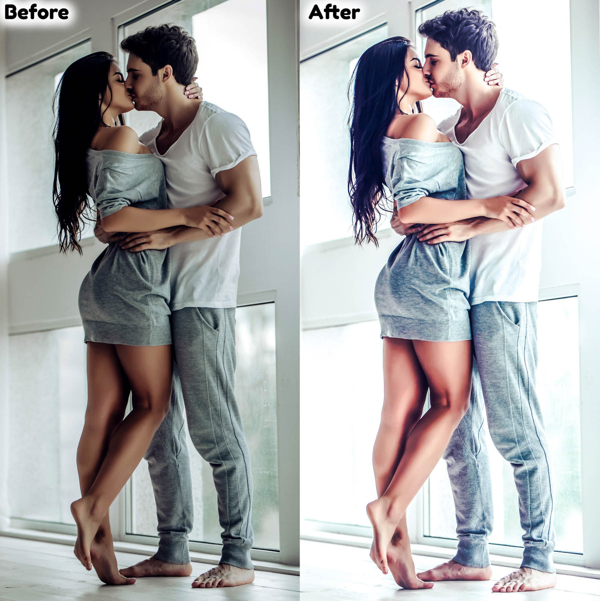 Bright and Airy Lightroom Presets Portraits Indoor Couple