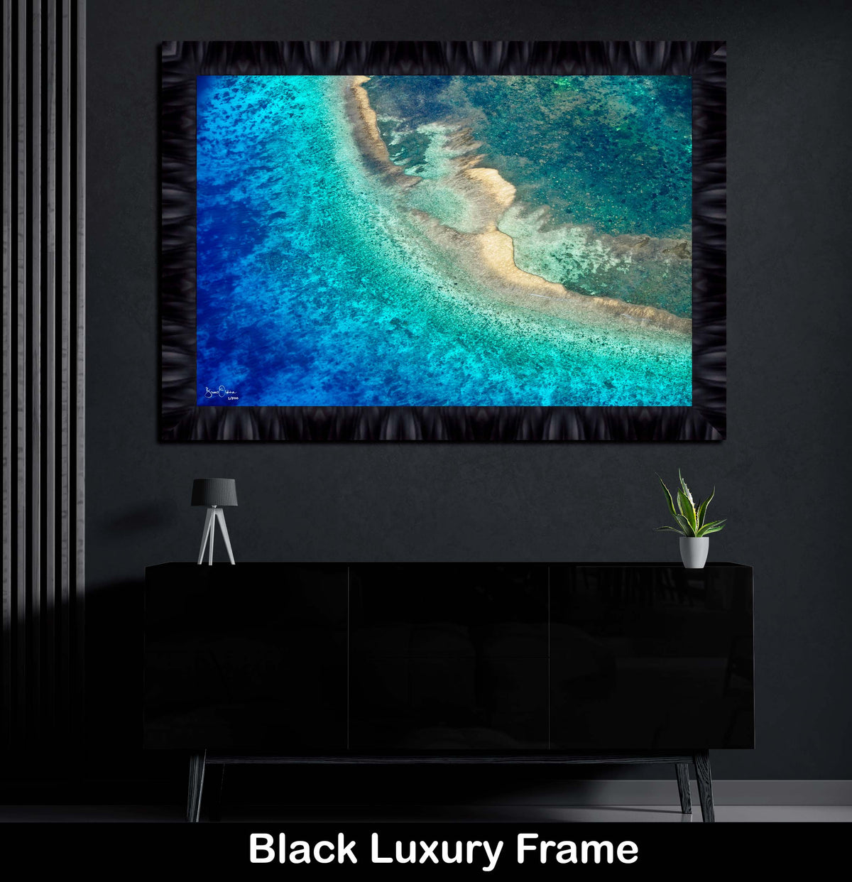 Framed Large Abstract Luxury Wall Art Print Ocean Art