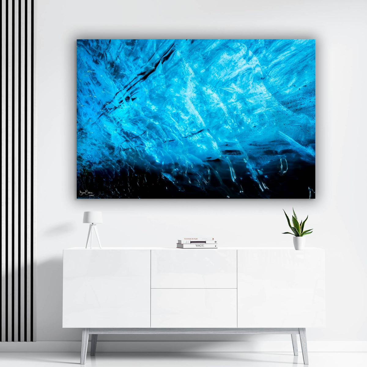 Large-Abstract-Wall-Art-Print-Blue-Frozen-Ice