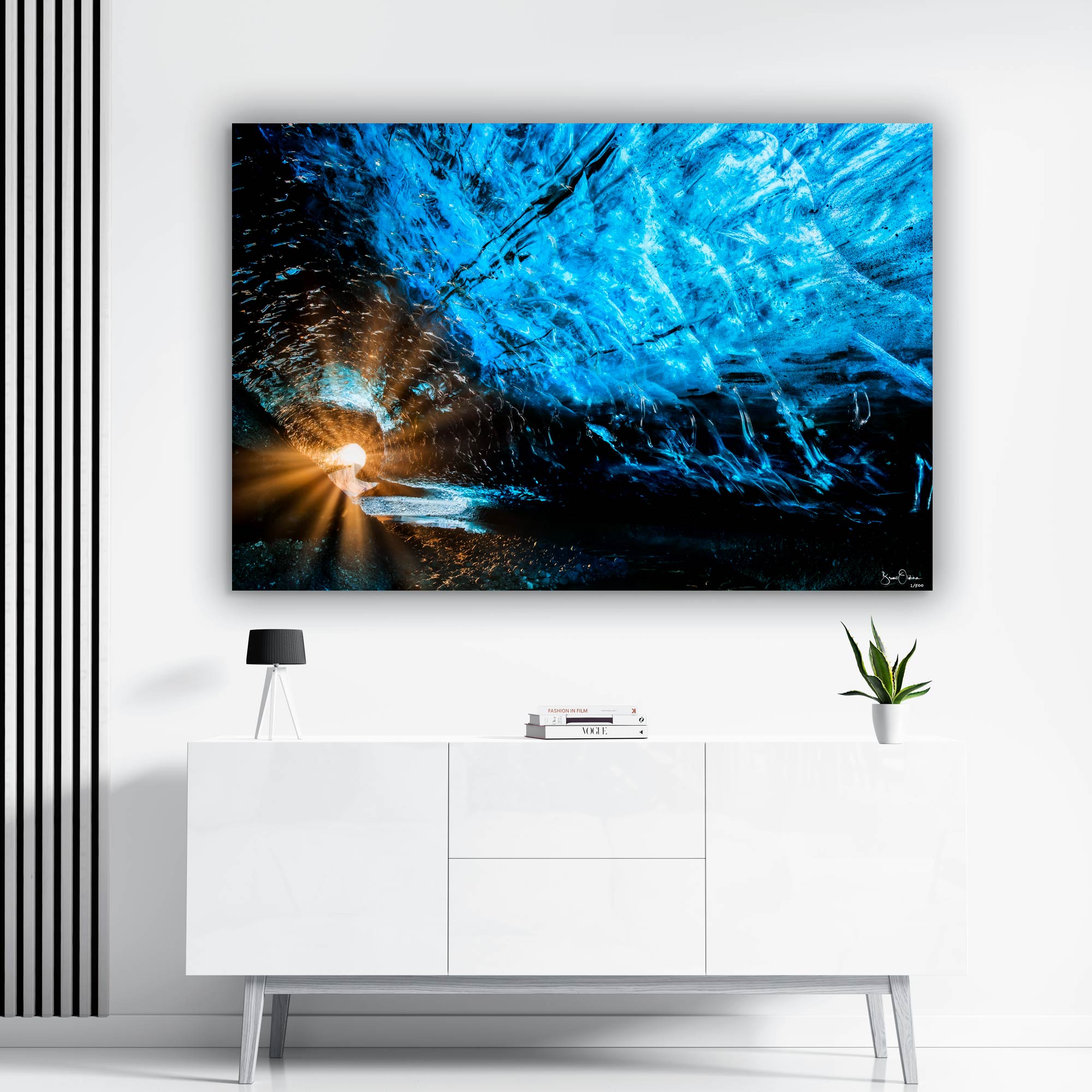 Luxury-Wall-Art-Print-Sun-rays-Blue-Ice-Cave