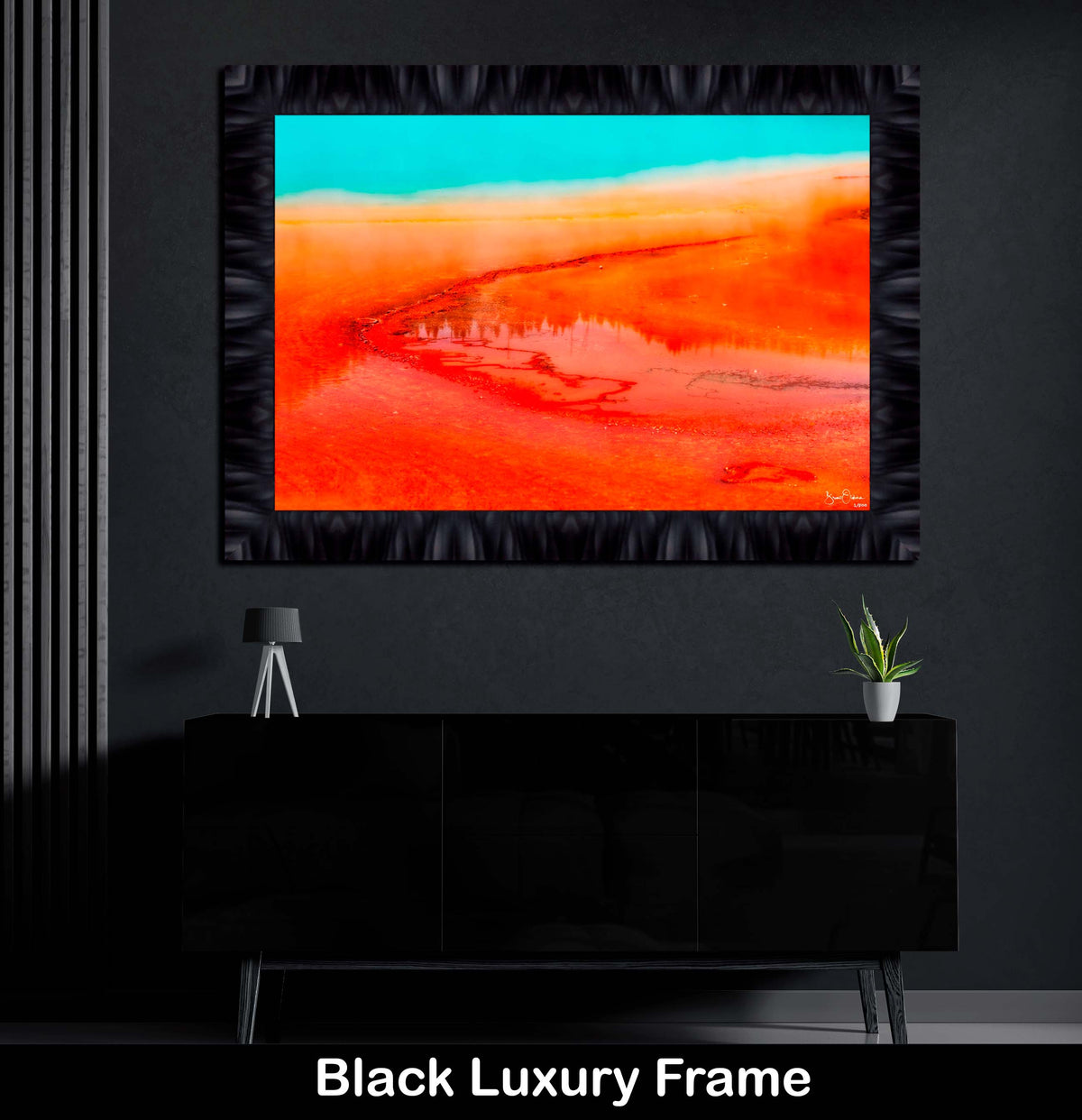 Luxury Colorful Orange Red Abstract Framed Wall Art Print Yellowstone Grand Prismatic