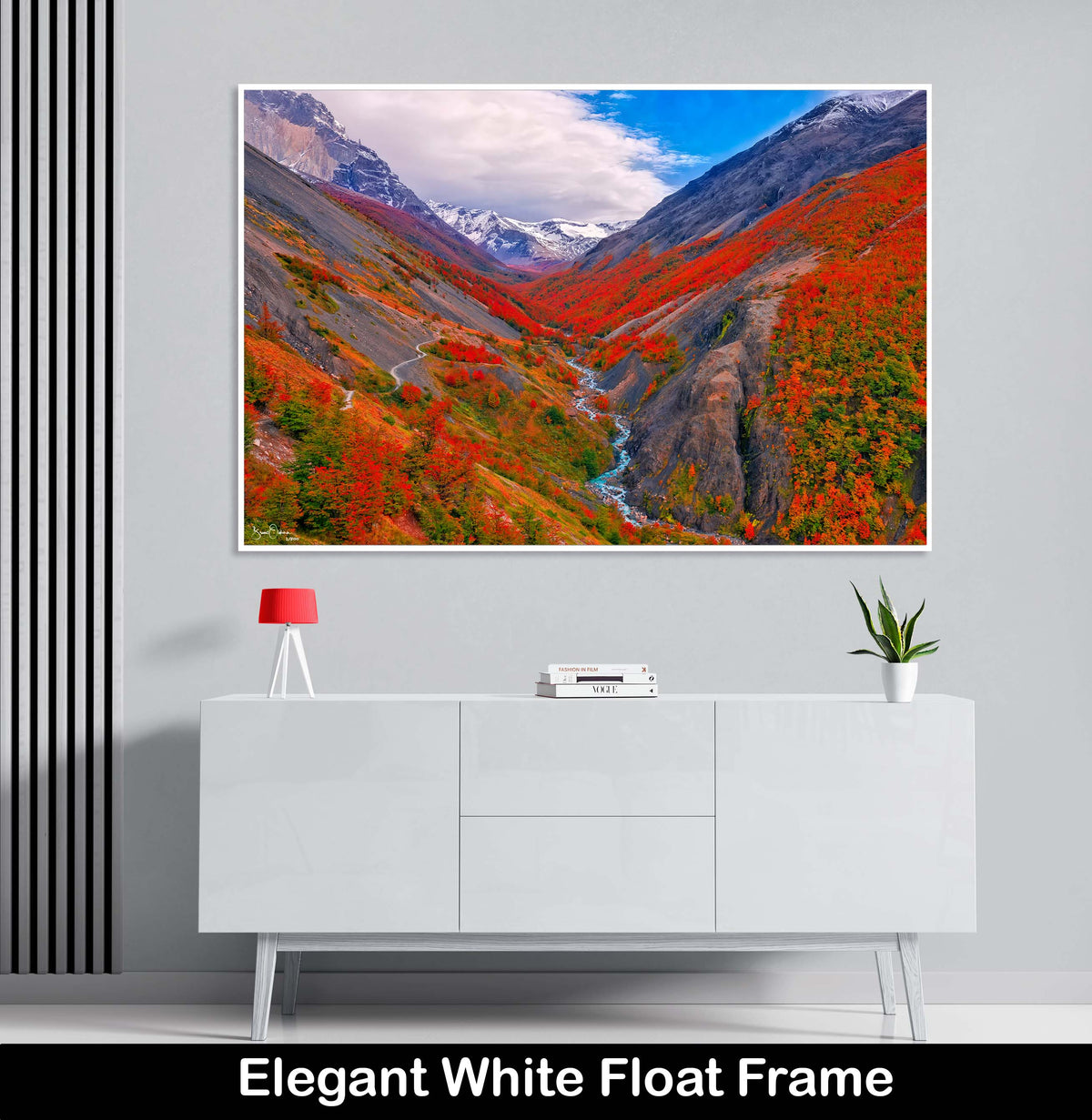 Mountain-Fall-Wall-Art-Patagonia-Autumn-White-Float-Frame
