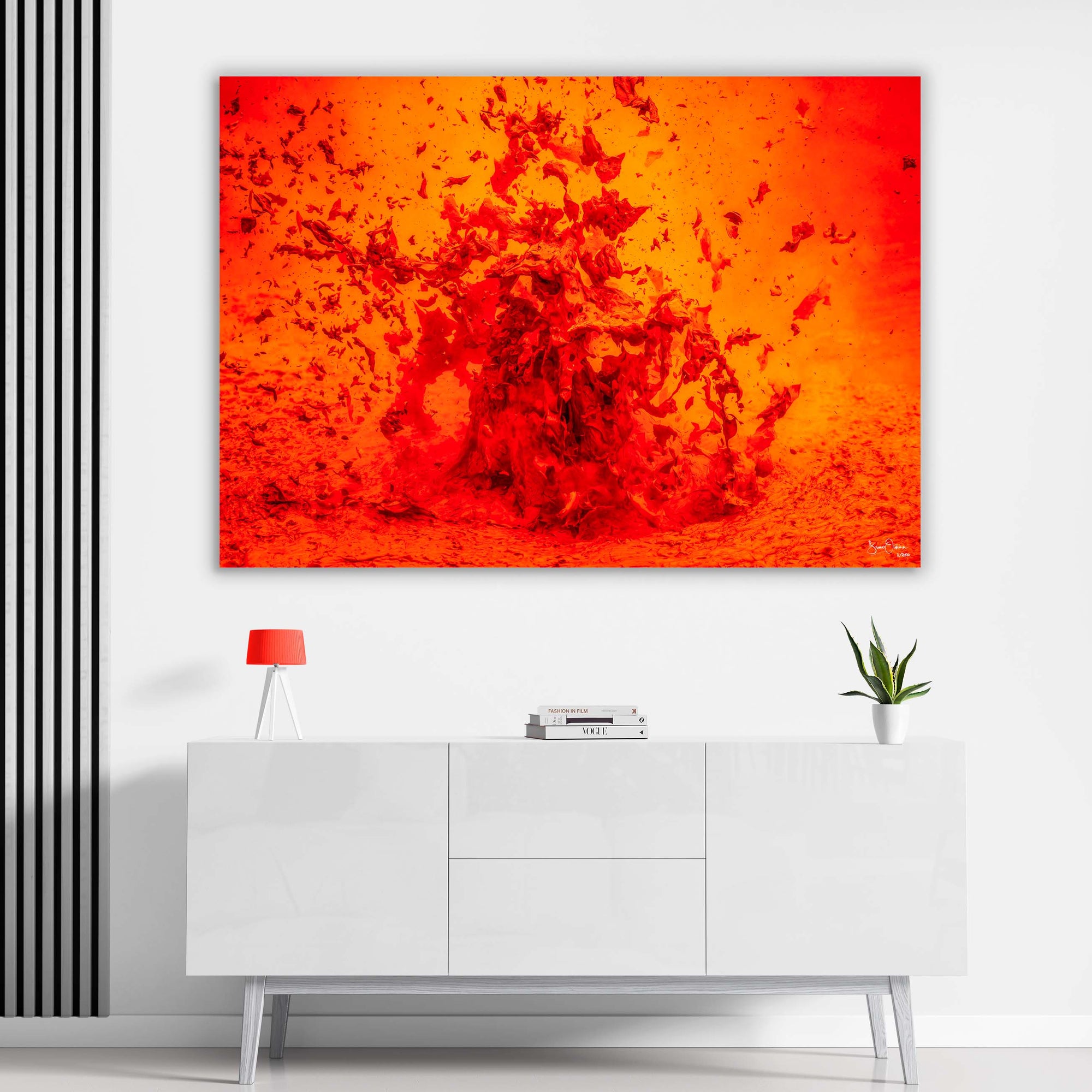 Orange Large Abstract Luxury Wall Art Print Artistic Explosion Colorful