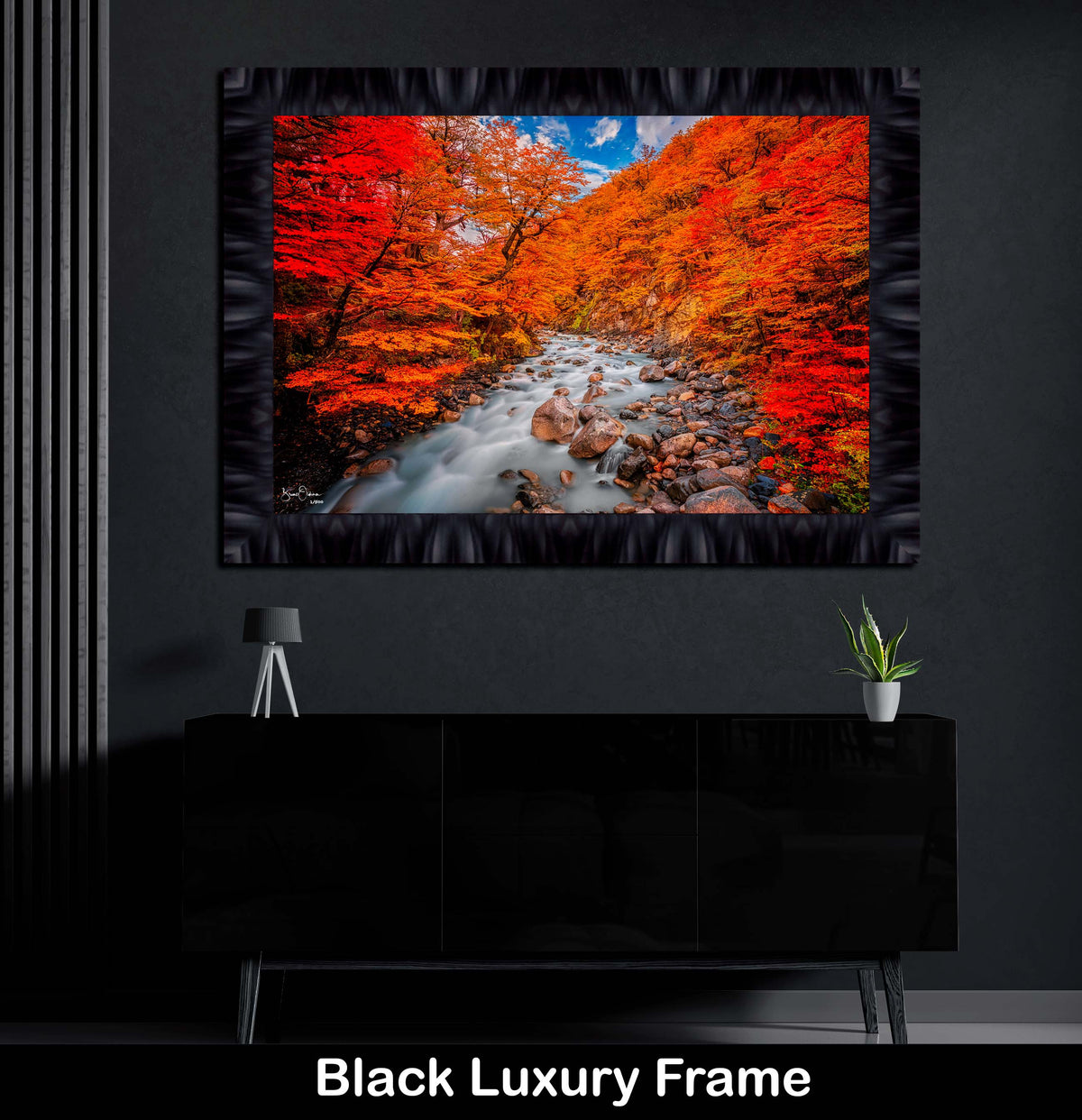 River Rapids Framed Wall Art Luxury Print Fall Colors Fine Art Water