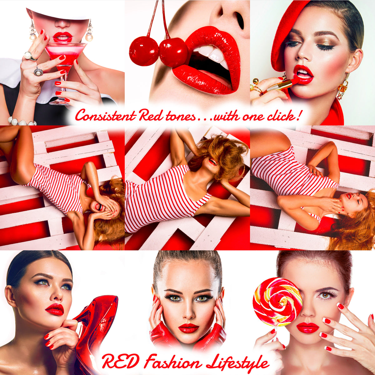12 Red Fashion Presets