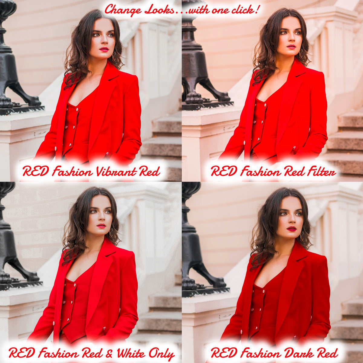 12 Red Fashion Presets