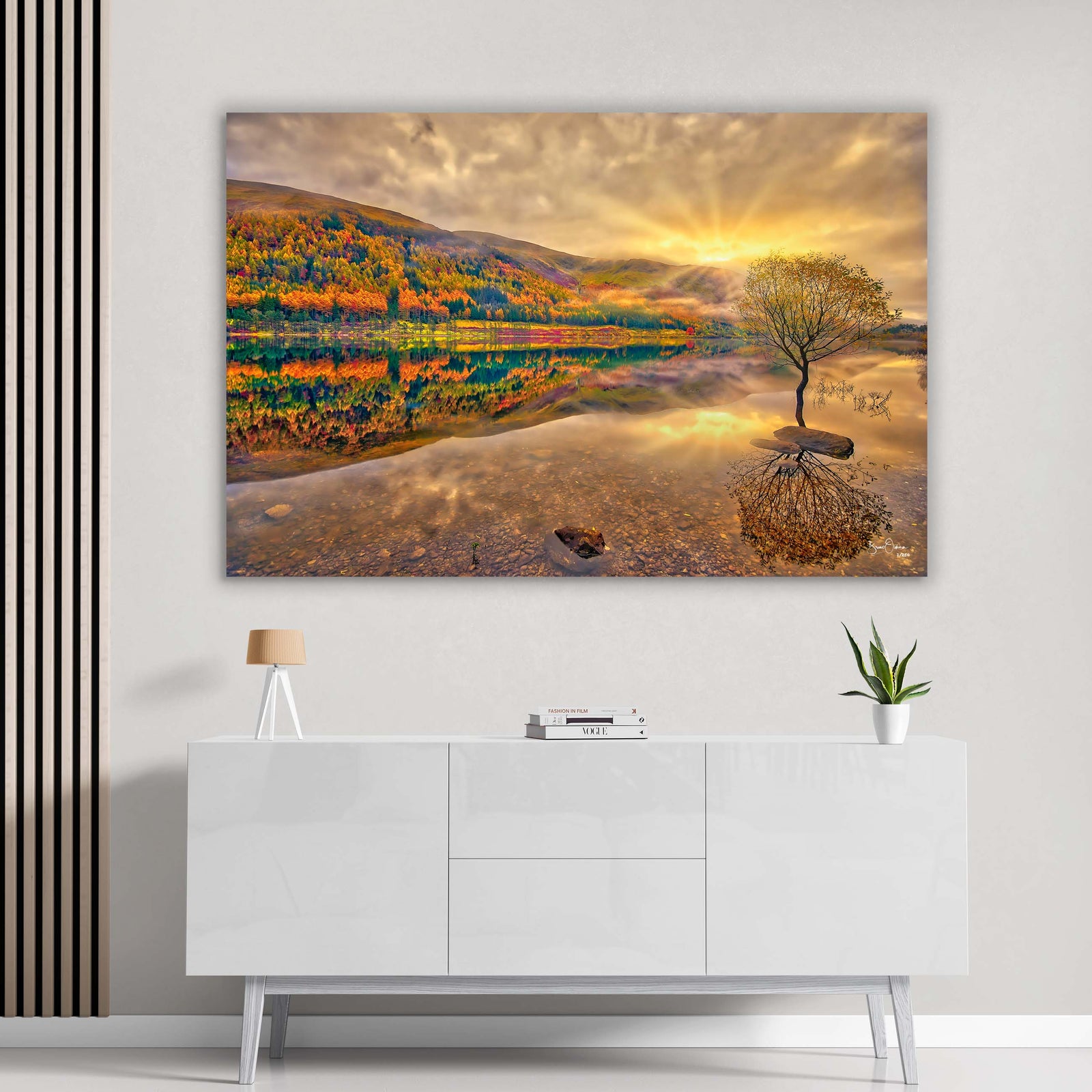 Sunrise-Rays-Fall-Yellow-Cream-Luxury-Wall-Art-Print-Autumn