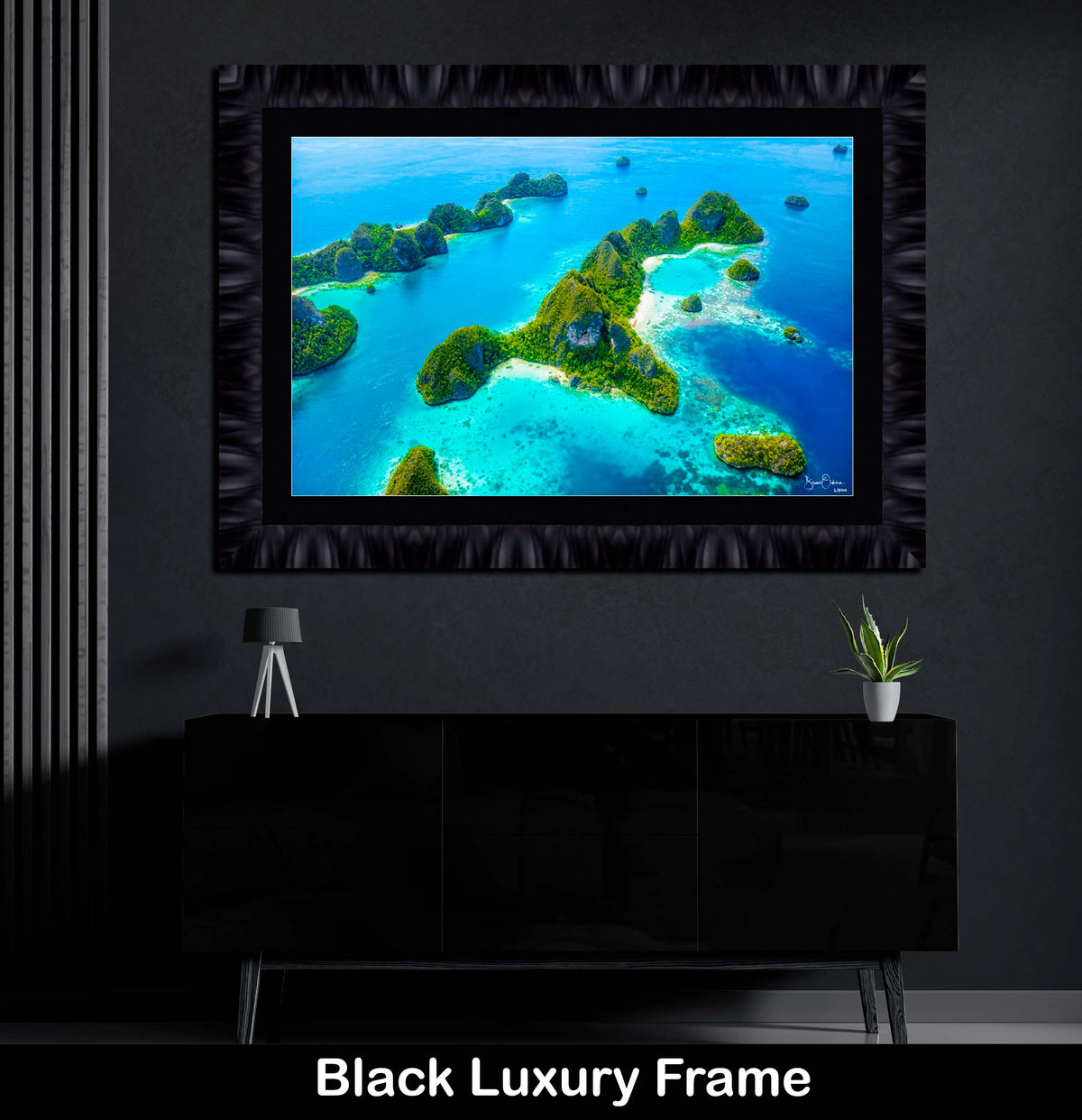 Turquoise Blue Ocean Luxury Framed Wall Art Print Tropical Coral Reefs Lost Paradise