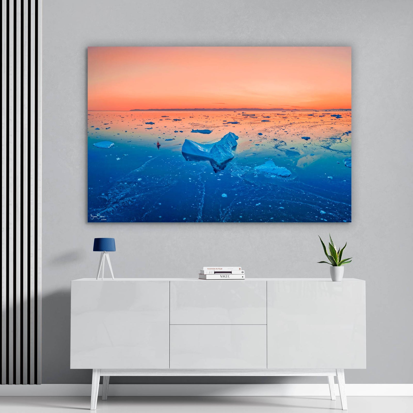 Winter-Sunset-Luxury-Wall-Art-Print-Orange-Iceberg-Greenland