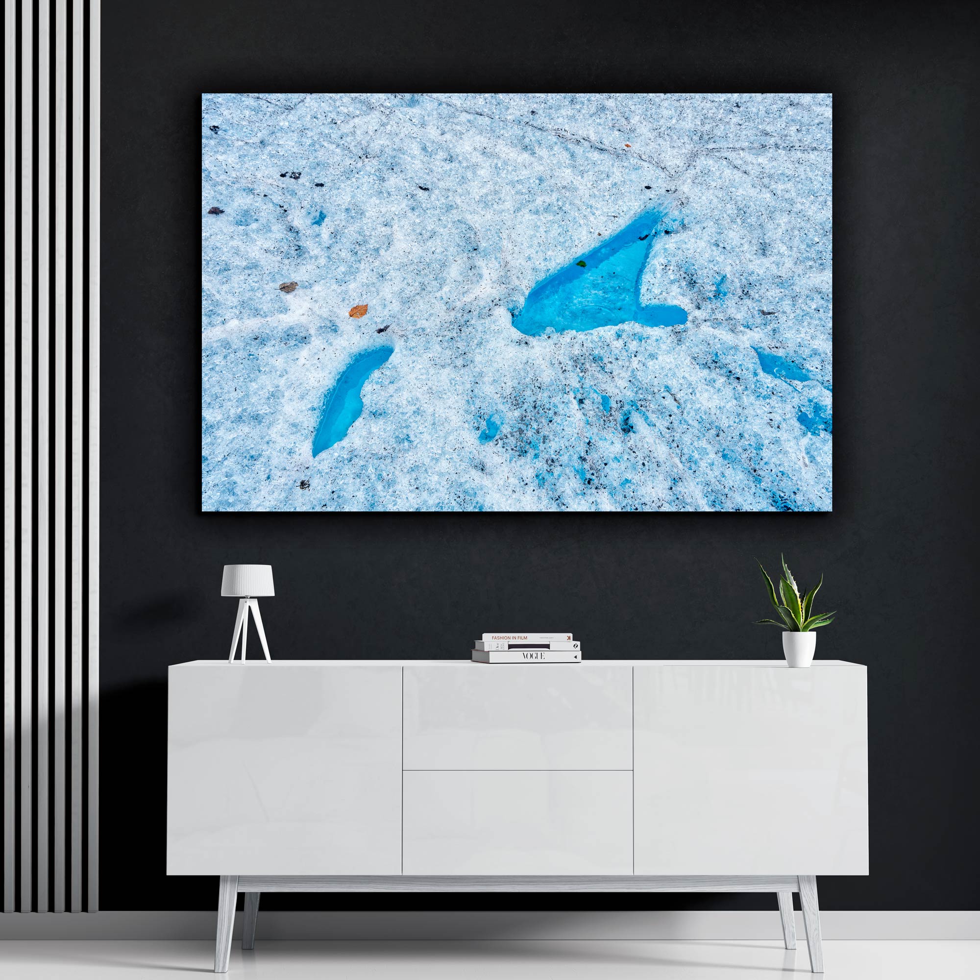 Winter Blue White Wall Art Print Ice Textures